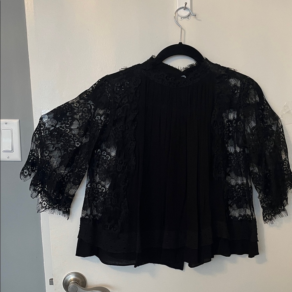 Zara Elegant Black Lace Top